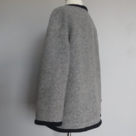 J.Crew Boiled Wool Sweater Knit Wrap Tie Gray Winter Fall Jacket Coat - Picture 9 of 11